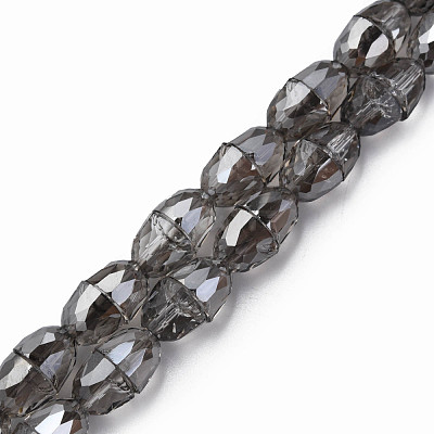 Electroplate Transparent Glass Beads Strands EGLA-N002-35-F01-1