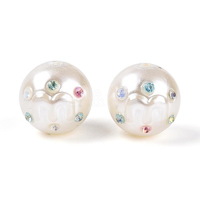 ABS Plastic Imitation Pearl Round Beads SACR-T017-76A-1