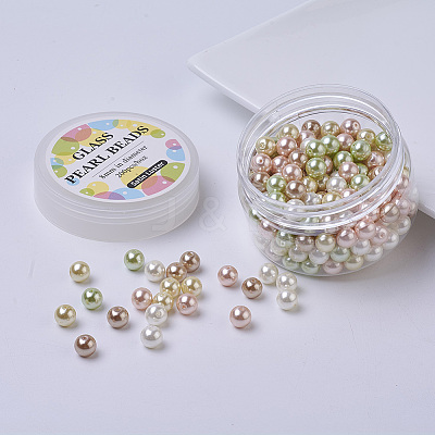 Glass Pearl Bead Sets HY-JP0001-03-K-1