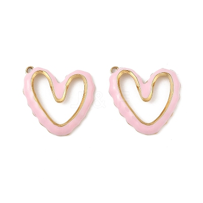 304 Stainless Steel Enamel Pendants STAS-P380-08G-04-1