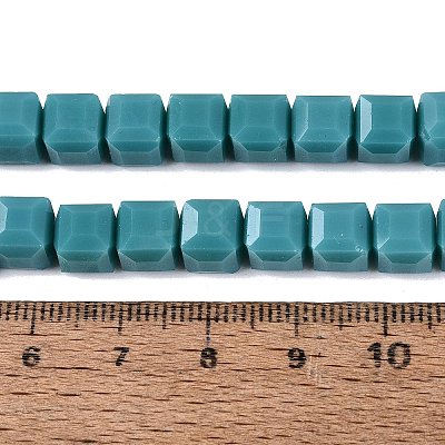Opaque Glass Beads Strands GLAA-R041-8x8mm-C03-1