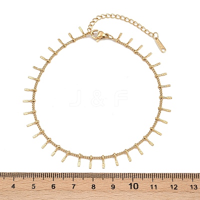 304 Stainless Steel Bar Tassel Charm Bracelets BJEW-G759-04G-1