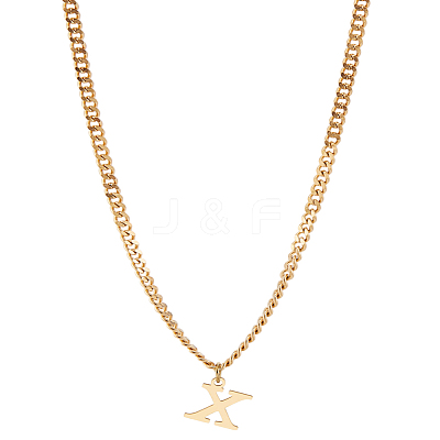 1Pc 304 Stainless Steel Letter Pendant Necklaces NJEW-LP0001-33X-G-1