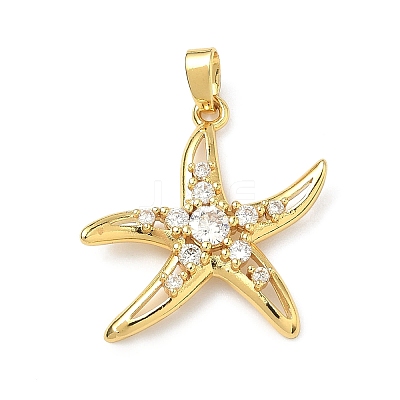 Brass Micro Pave Clear Cubic Zirconia Pendants KK-H254-12G-1