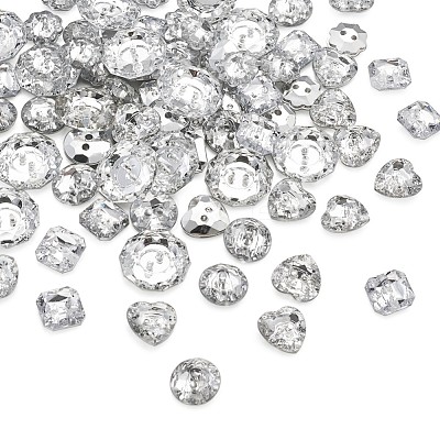Acrylic Rhinestone Buttons BUTT-PJ0001-01-1