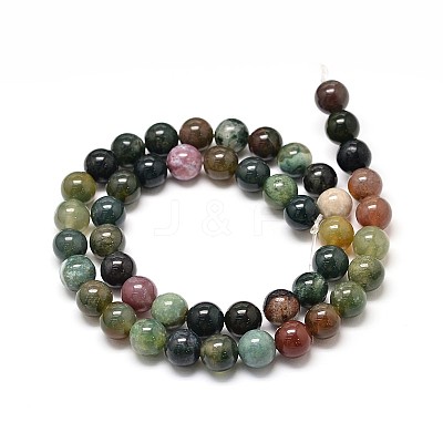 Natural Indian Agate Round Bead Strands X-G-P075-40-6mm-1
