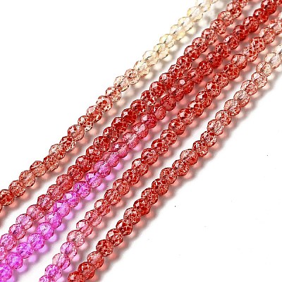 Transparent Gradient Color Glass Beads Strands GLAA-H021-01B-10-1