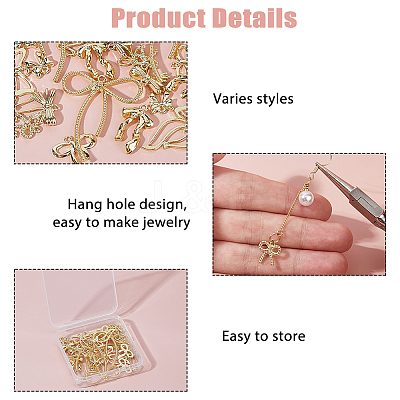 32Pcs 8 Styles Alloy Pendants FIND-HS0001-92-1