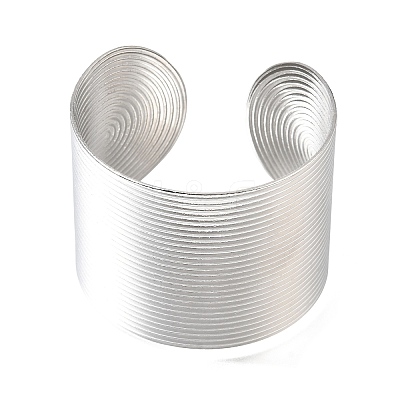 40MM 304 Stainless Steel Stripe Textured Wide Cuff Bangles for Women SA-CBAB767-34P-1