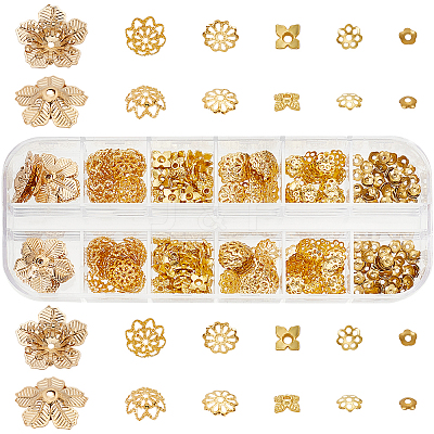 390Pcs Alloy & Iron & Brass Bead Caps DIY-PH00021-69-1
