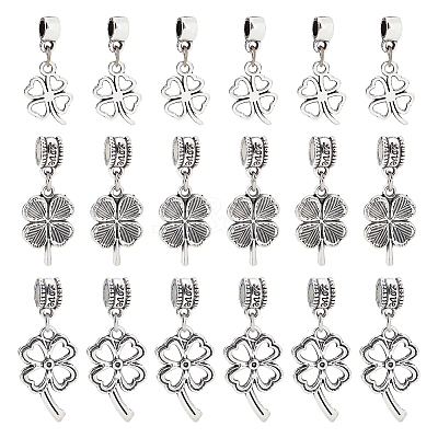 48Pcs 3 Styles Tibetan Style Alloy European Dangle Charms FIND-CA0005-55-1