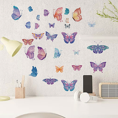 16 Sheets 8 Styles Waterproof PVC Wall Stickers DIY-WH0345-016-1