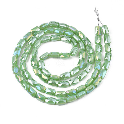 Electroplate Opaque Solid Color Glass Beads Strands EGLA-N002-25-A03-1