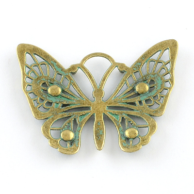Butterfly Zinc Alloy Pendants X-PALLOY-R065-069-FF-1
