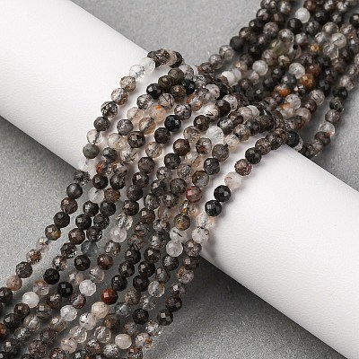 Natural Black Rutilated Quartz Beads Strands LS-G-RM250104-C3-1