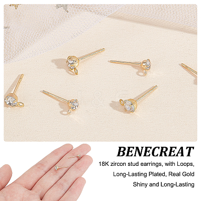 80Pcs Brass Stud Earring Findings KK-BC0009-38-1