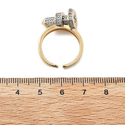 Brass Cuff Rings RJEW-D314-02G-1