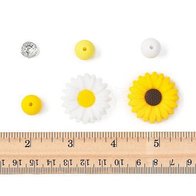 DIY Daisy Round Beads Findings Kits DIY-FS0010-24A-1