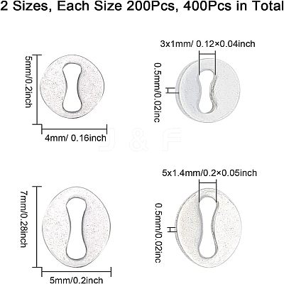 400Pcs 2 Styles 304 Stainless Steel Connector Charms STAS-CA0001-59-1