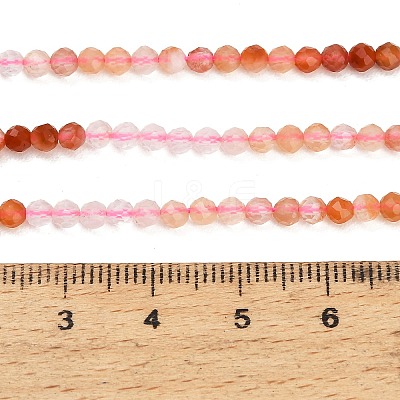 Gradient Color Natural Rose Quartz & Red Hematoid Quartz Beads Strands GG-CBA1668-A03-3mm-1