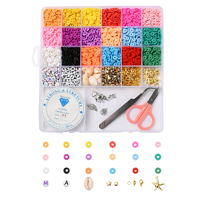 2928Pcs Geometry Polymer Clay & Acrylic & CCB Plastic & Shell Beads DIY-YW0002-88-1
