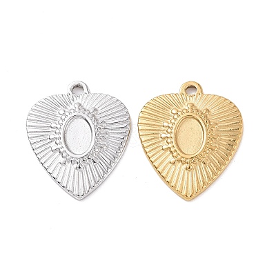304 Stainless Steel Pendant Cabochon Settings STAS-G287-11-1