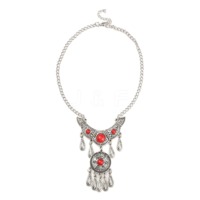 Bohemia Style Alloy Bib Necklace NJEW-H021-03AS-1