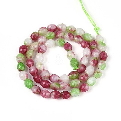 Natural Dyed White Jade Beads Strands G-T142-89E-1