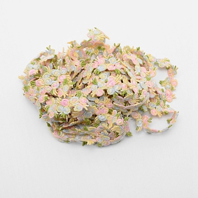 Flower Polyester Trim Ribbon OCOR-WH0057-18E-1
