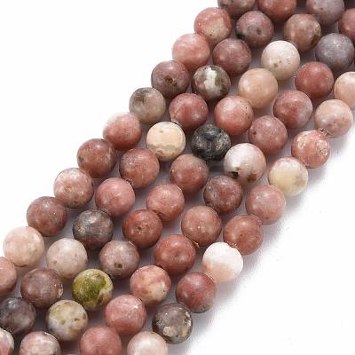 Round Natural Maible and Sesame Jasper/Kiwi Jasper Beads Strands G-S170-6mm-1