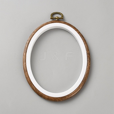 PP & PVC Plastic Imitation Wood Cross Stitch Embroidery Hoops DIY-WH20055-058B-01-1