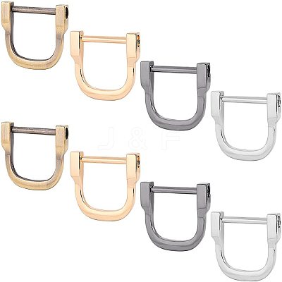 8Pcs 4 Colors Alloy D Rings FIND-WR0003-53B-1