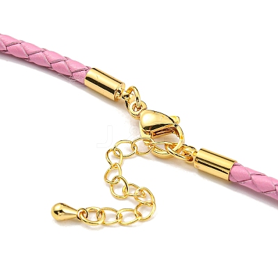 Leather Braided Cord Link Bracelets MAK-K022-01G-13-1