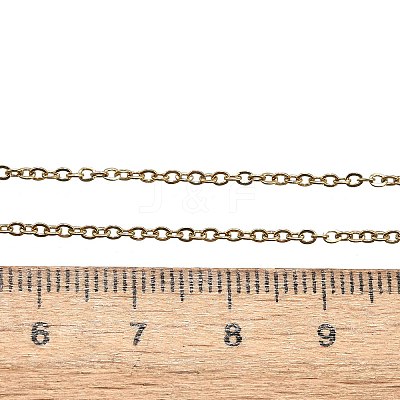 PVD Vacuum Plating 304 Stainless Steel Cable Chain Necklaces STAS-M174-025G-1