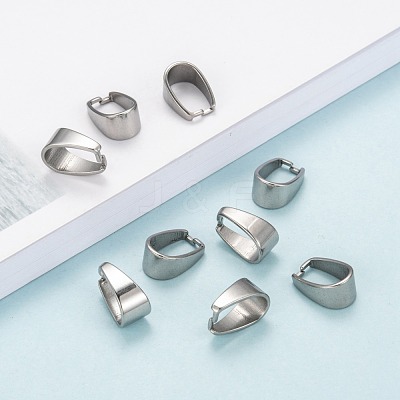 Tarnish Resistant 201 Stainless Steel Snap on Bails STAS-H052-1