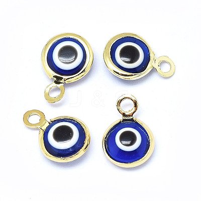 Handmade Evil Eye Lampwork Charms X-KK-F764-13G-04-1
