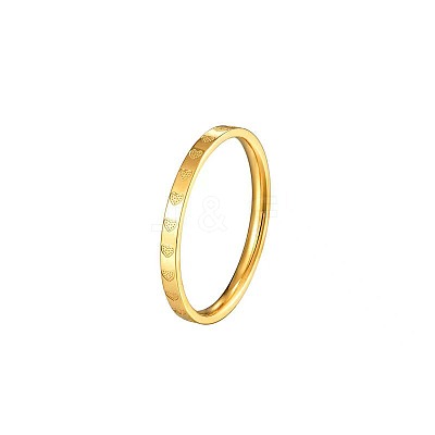Heart Pattern 201 Stainless Steel Finger Rings FS-WG2B97B-01-1