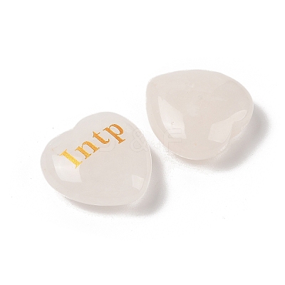 Natural Quartz Crystal Heart Engraving MBTI Figurines Statues for Home Office Desk Decorations G-K353-05F-1