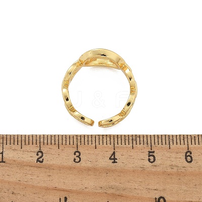 Brass Open Cuff Rings for Women RJEW-K289-01G-T-1