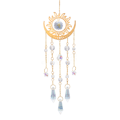 1Pc Glass Cone Hanging Suncatchers HJEW-AR0001-17-1