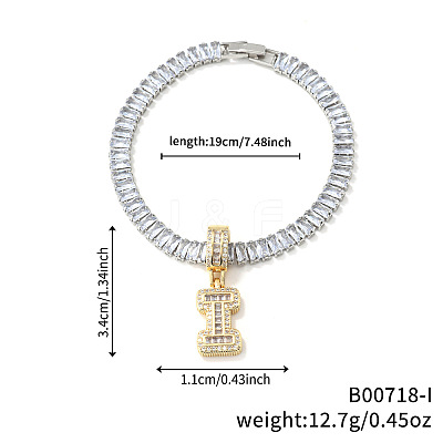 Fashionable Brass Micro Pave Clear Cubic Zirconia Charm Bracelets AF9298-9-1