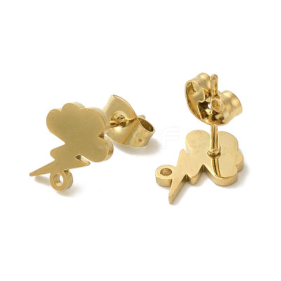 Ion Plating(IP) 304 Stainless Steel Stud Earring Findings STAS-I206-34G-1