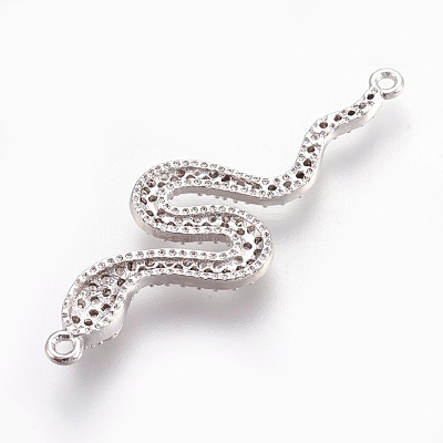 Brass Micro Pave Cubic Zirconia Links ZIRC-O026-12P-NR-1