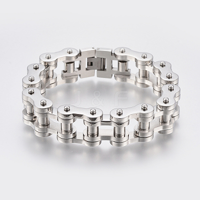 Tarnish Resistant Men's 201 Stainless Steel Bracelets BJEW-H569-20MM-A-1