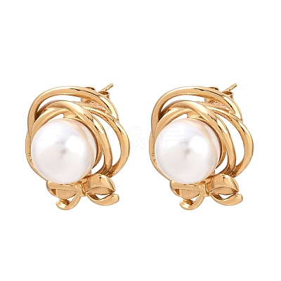 304 Stainless Steel Stud Earrings EJEW-L317-02G-02-1