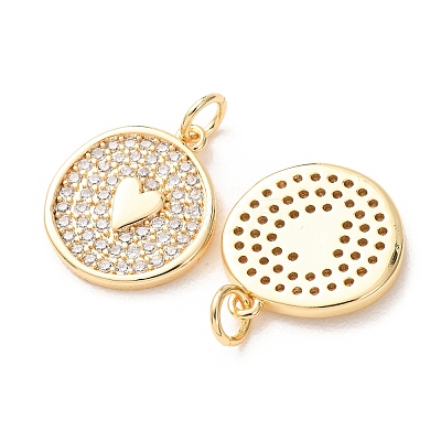 Valentine's Day Brass Micro Pave Clear Cubic Zirconia Pendants KK-A304-24E-G-1