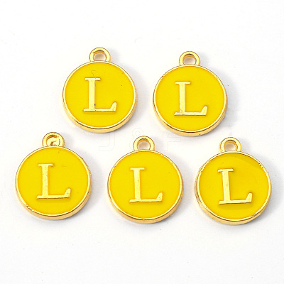 Golden Plated Alloy Enamel Charms ENAM-S118-09L-1