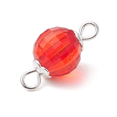 Acrylic Square Cut Round Links Connector Charms PALLOY-JF02781-1