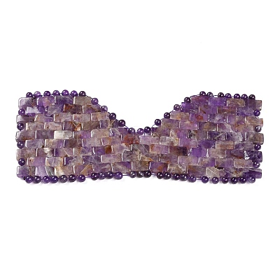 Natural Amethyst Woven Eye Mask AJEW-P074-11F-1