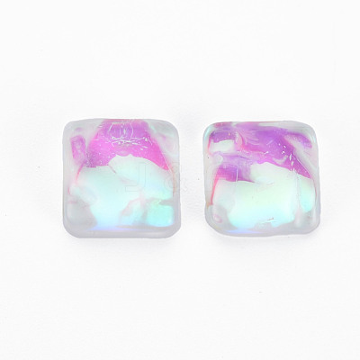 Translucent Electroplated Glass Cabochons EGLA-T026-003-1